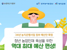 한국농어촌공사,공공임대용 농지매입사업 1조 6천억 등…. ‘청년 농업 인재 육성’ 강화