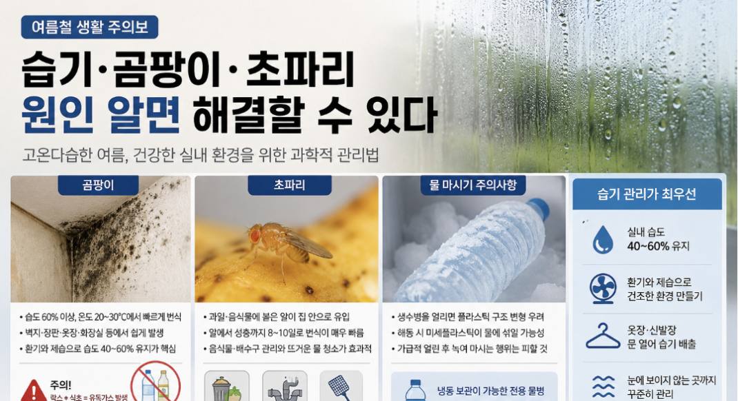  여름철 습기·곰팡이·초파리 … 무심코 한 행동이 집안을 오염시킨다