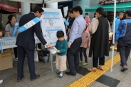 도로교통공단, 만남의 광장서 '전 좌석 안전띠' 환경캠페인