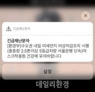 22일, 미세먼지 '비상저감조치' 시행...환경부 재난문자 발송