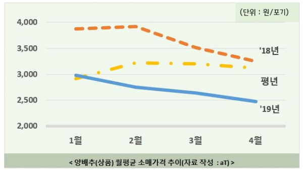 aT, 양배추 국내 소비 활성화와 해외 수출