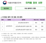 식약처, ‘뇌신경장애’에 날록손 주사제 ...삼진제약 사용 중지 권고