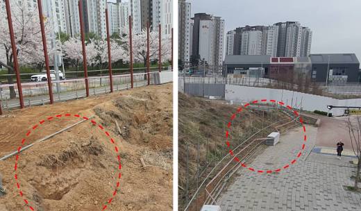  김포시 금빛수로 라베니체, 시민 보행길 낀 공사현장 ... 시민들에 대한 안전  환경 불감증 심각