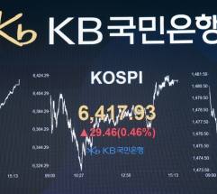 KB국민은행 여의도 딜링룸...코스피 종가 6417.93 마감