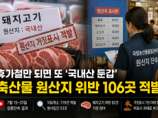 휴가철만 되면 또 ‘국내산 둔갑’…축산물 원산지 위반 106곳 적발