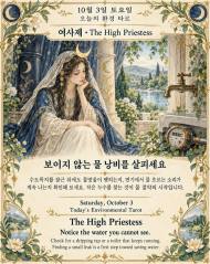 10월 3일 토요일, 오늘의 환경 타로 ‘여사제(The High Priestess)’