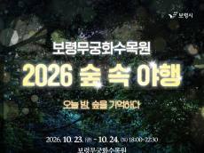 보령의 가을밤, 숲이 빛으로 물든다…‘2026 숲속야행’ 23일 개막